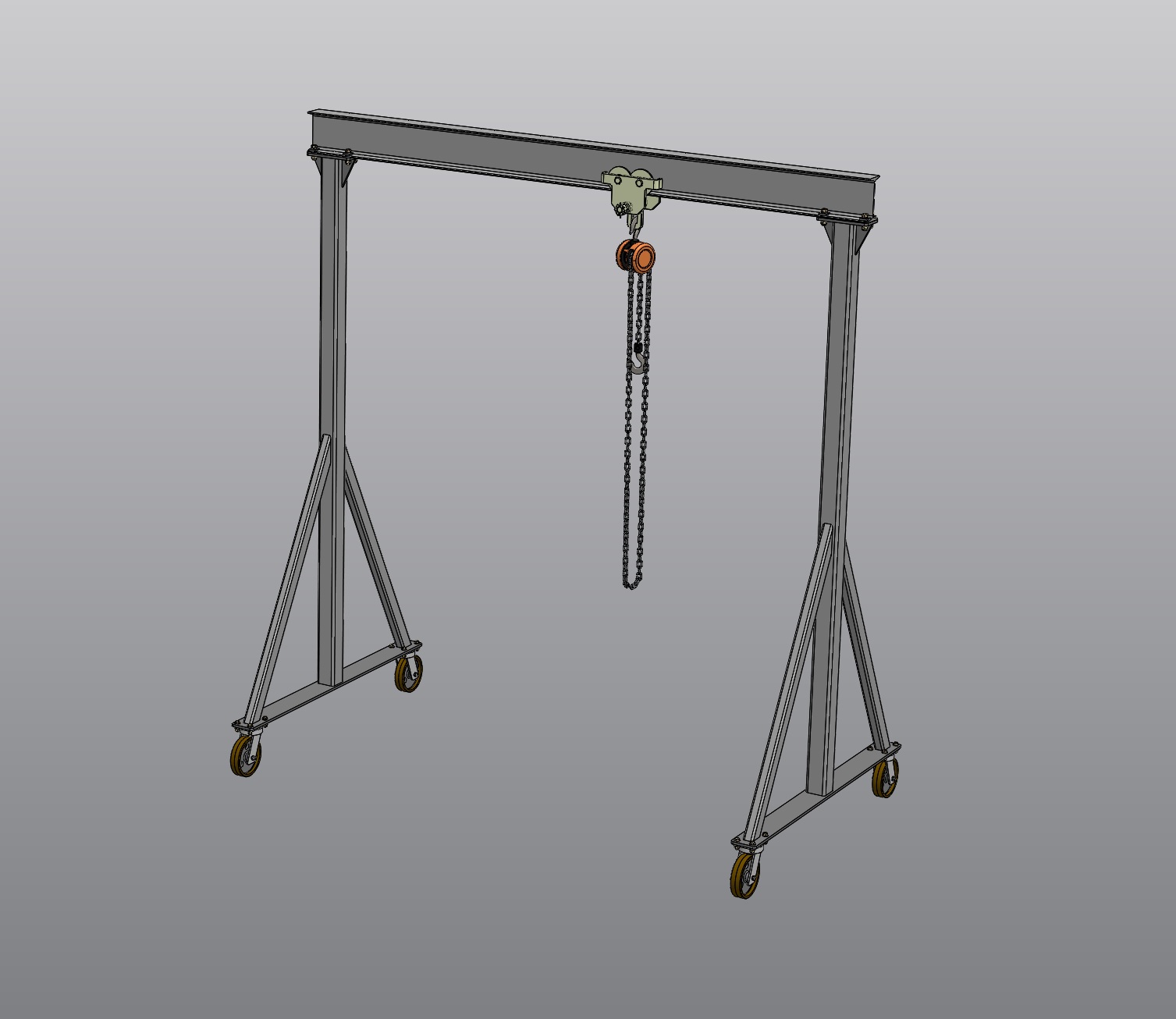 gantry-crane门式起重机3D数模图纸 Solidworks设计 附IGS STEP